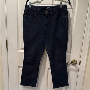 ANN TAYLOR LOFT Curvy Kick Crop Blue Denim Jeans
